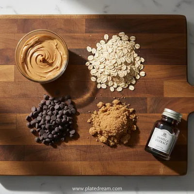 5-Ingredient Peanut Butter Oatmeal Chocolate Chip Cookies - cooking process