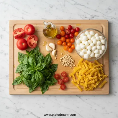 Pesto Caprese Pasta Salad – Light & Creamy - cooking process