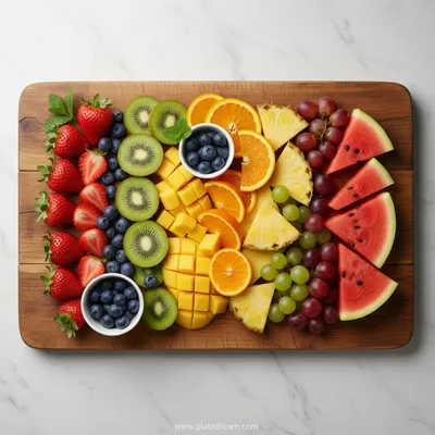 Rainbow Fruit Platter: Vibrant Eid Table Delight - ingredients preparation