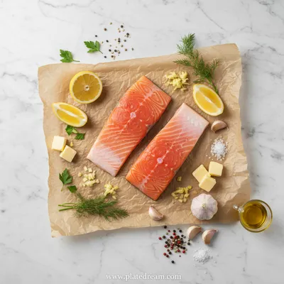 Sheet Pan Lemon Garlic Butter Salmon - cooking process
