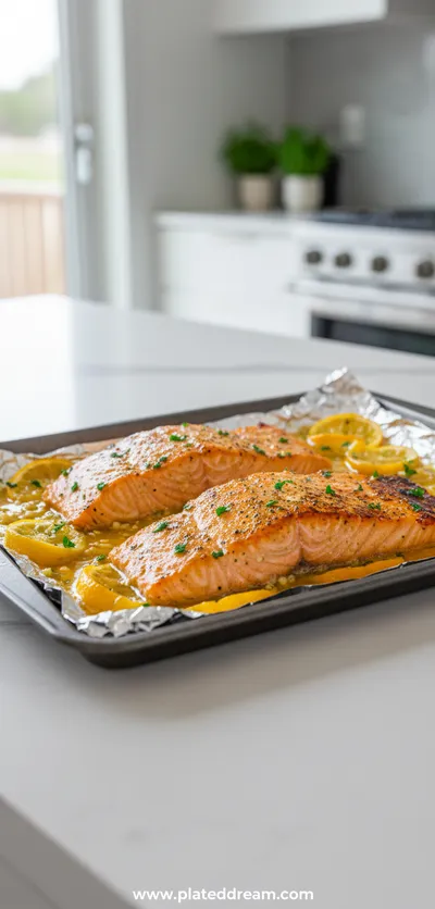 Sheet Pan Lemon Garlic Butter Salmon