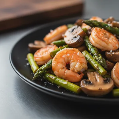 Shrimp and Asparagus Stir-Fry with Mushrooms
