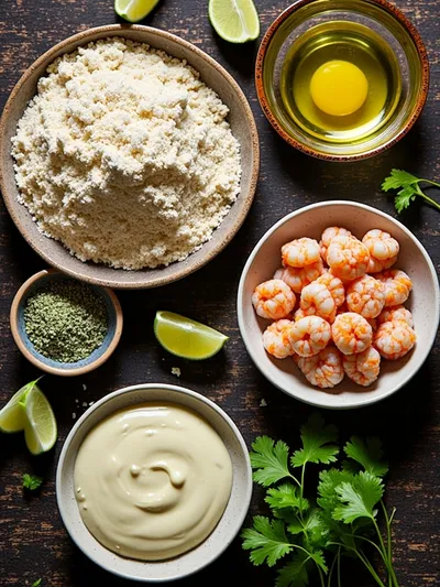 Shrimp Fritters With Lime Mayonnaise - ingredients preparation