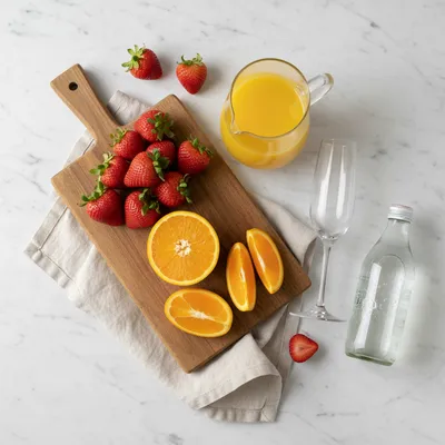 Sunrise Strawberry Mimosa - cooking process