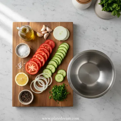 Tomato Cucumber Onion Salad - cooking process